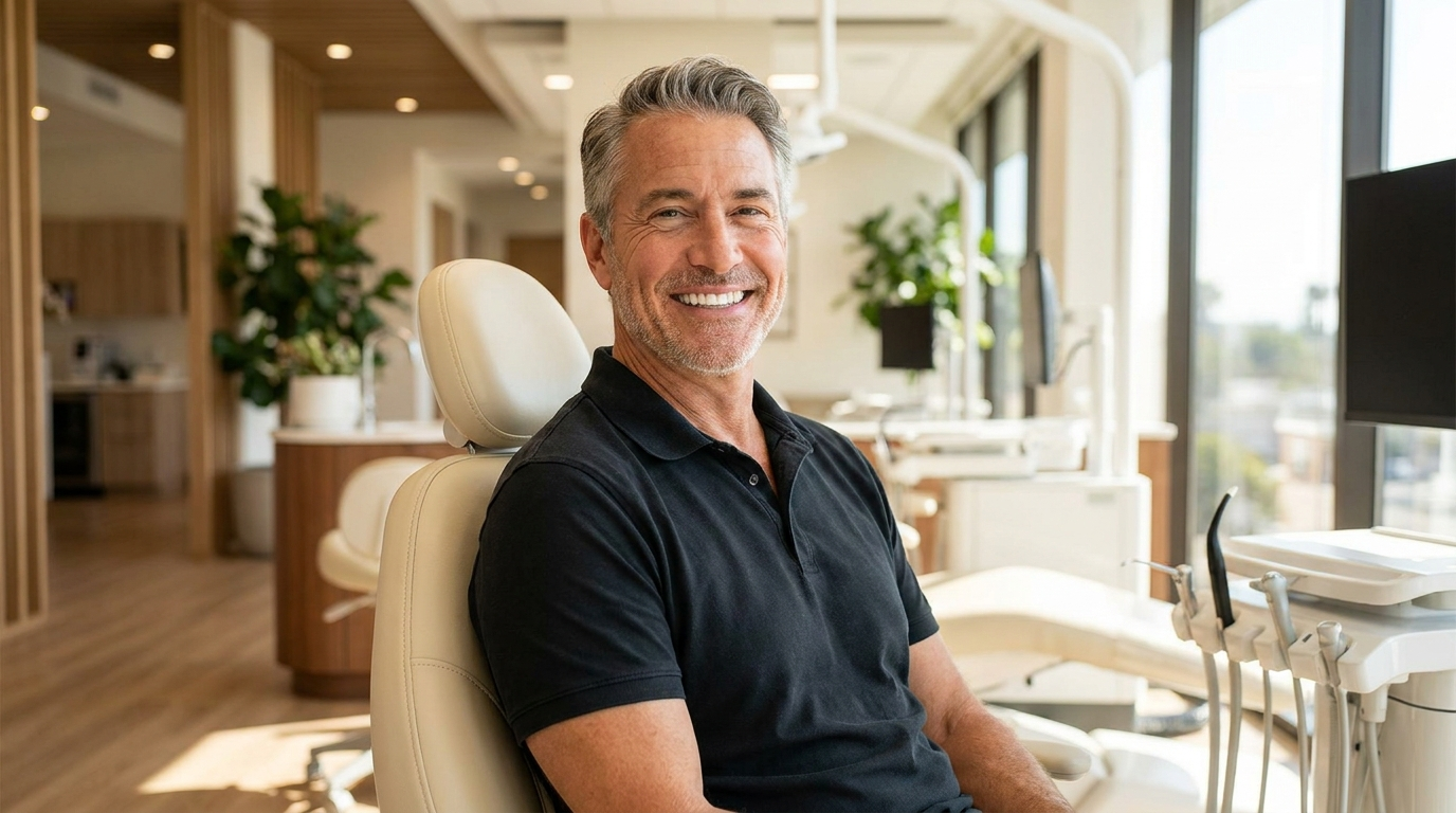Smile4LA patient with a confident, permanent smile after All-on-4 treatment
