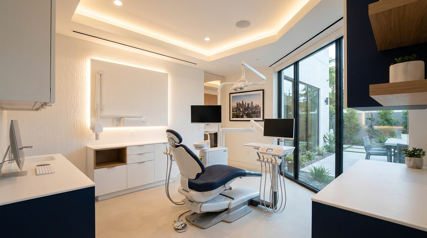 Modern, welcoming Smile4LA dental treatment room — the same upscale standard at both locations